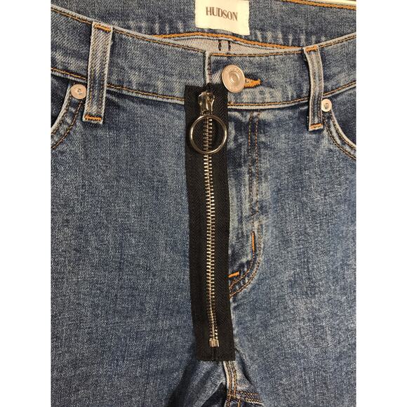 Hudson Riley Crop Relaxed Straight Exposed Zipper 28 6 Edgy Capsule USA Made - Picture 7 of 14